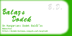 balazs dodek business card
